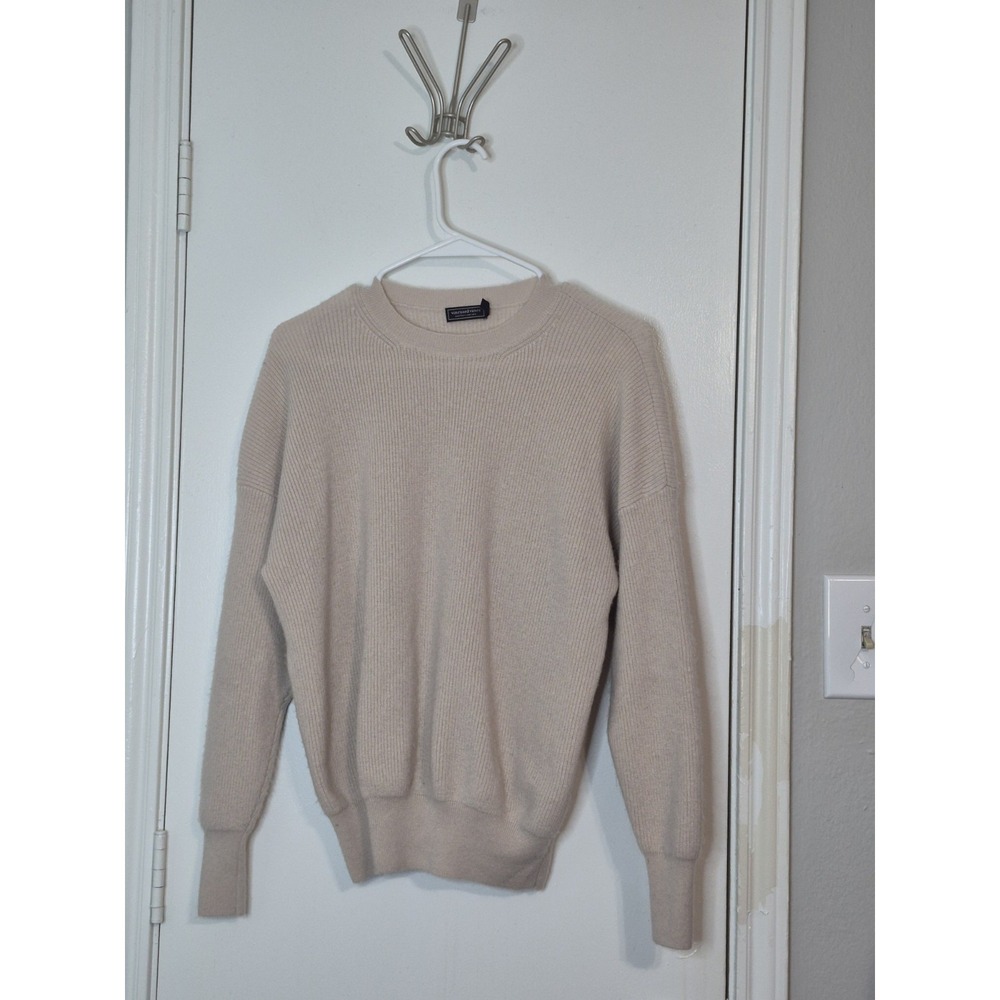 Vineyard Vines Cashmere Wool Blend Sweater XXS /XS Oatmeal Rib Knit Quiet Luxury